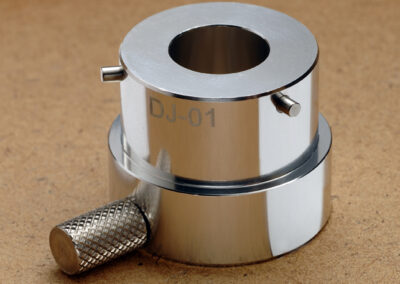 Close up of a metal component produced by machining