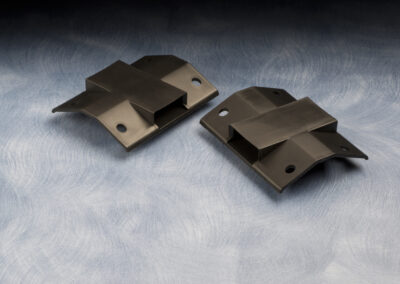 Metal casting in a black finish