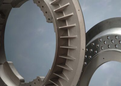 Close up view of a metal casting